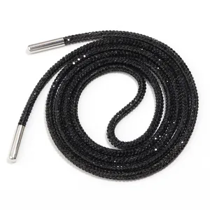 Cordon de strass noir scintillant cordon cristal 6 rangées pour sweat à capuche accessoire DIY