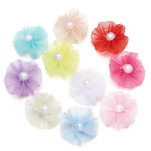 Bunte Netzstoff Perlen Blumen DIY Zubehör für Haarnadeln, Kleidung, Hüte und Taschen.