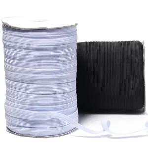 Alta elasticidad banda elástica plana cuerda trenzada para cintura de pantalón puños costura.