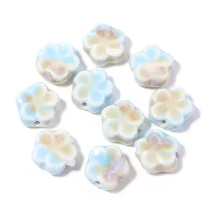 Perline di ceramica smaltata a forma di fiore a cinque petali per gioielli fai da te bracciali collane