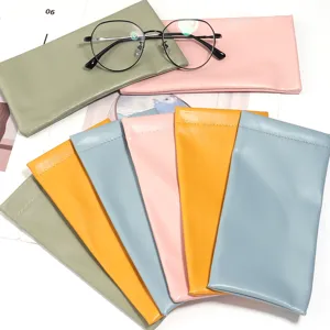 Custodia Portatile in Pelle PU per Occhiali da Sole Borsa Portaoggetti Impermeabile con Chiusura Automatica per Gioielli Auricolari