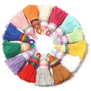 Gradient shiny cotton tassel details, perfect for DIY jewelry and clothing accessories.