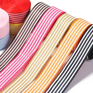 Striped Grosgrain Ribbon For DIY Hair Bows Gift Wrapping Crafting Polyester Webbing Trim Floral Fabric Accessory