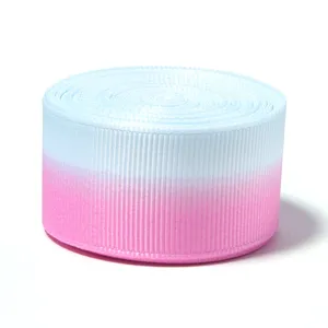 Single sided gradient grosgrain ribbon for DIY hair bows party decoration and gift box wrapping.