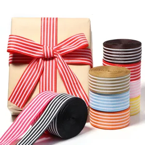 Striped grosgrain ribbon rolls for gift wrapping hair bows DIY sewing craft supplies