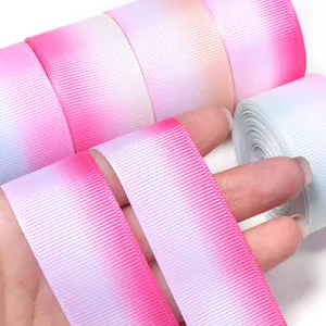 Gradient grosgrain ribbon for DIY hair bows, gift box packaging, party decoration and crafts.