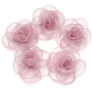 Exquisite Organza Rosenblüten Accessoires, perfekt für DIY Haarschmuck, Kleidung und Taschen.