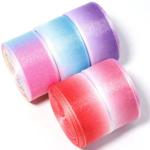 Gradient organza ribbon rolls for gift wrapping, party wedding decoration and DIY crafts.