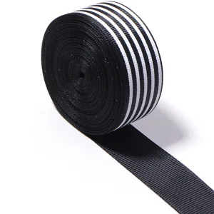 Black striped grosgrain ribbon webbing for DIY hair bows packaging sewing accessories 90c