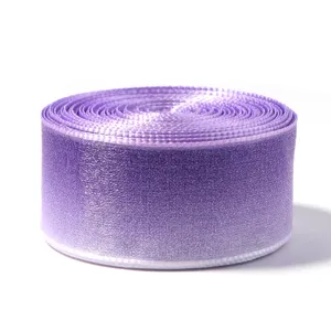 Purple gradient ribbon roll for gift wrapping, party decoration, DIY crafts and floral design.