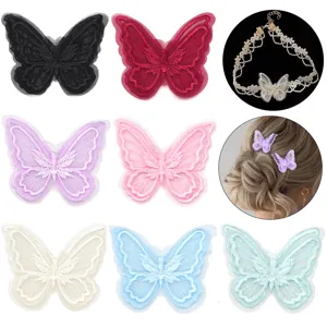 Double Layer 3D Embroidered Lace Butterfly Patch DIY Mesh Applique For Clothing Shoes Bags Hats Socks Decoration Applique