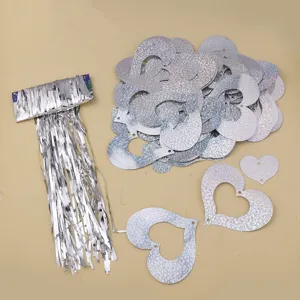 Holographic heart fringe pendant wedding party decoration Valentine day shop layout props