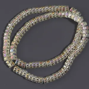 Electroplated glass wheel spacer beads for DIY jewelry making, handmade bracelets and necklaces.