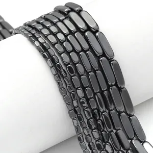 Hämatit Quadrat Säule lose Perlen Stränge für DIY Handgemachte Armbänder Halsketten Zubehör.