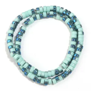 Color electroplated glass rondelle spacer beads for DIY jewelry making bracelets necklaces.
