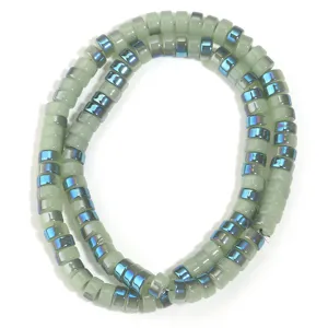 Glass electroplated wheel spacer beads detail shot, perfect for DIY jewelry making and crafts.
