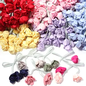 Polyester Lint Rozenknop Bloem Touw Creatieve Koreaanse Stijl Haarband Tas Hanger Decoratie Kledingaccessoires Materiaal DIY Handwerk