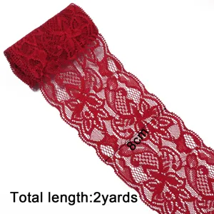 Rotes elastisches Spitzenband mit 8 cm Breite und 2 Yards Länge für DIY Nähen Handwerk
