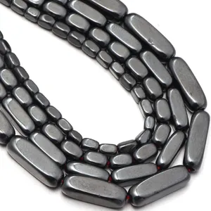 Hämatit quadratische Säule Perlen lose mehrsträngig DIY Armband Halskette Abstandshalter Schmuck