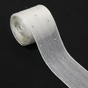 Transparentes Netz-Strassband für Blumenverpackung, DIY handgemachte Schleifen und Haarschmuck.