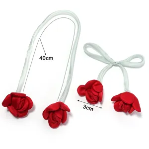 Polyester dubbelzijdig lint roos bloem touw creatieve Koreaanse haarclip tas hanger kleding accessoire