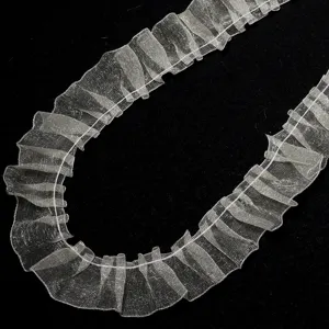 Transparente Chiffon Rüschen Borte DIY Schleife Spielzeug Kleidung Zubehör Handwerk
