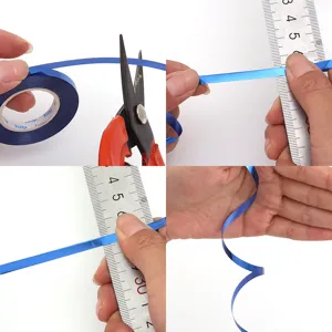 Blue laser balloon ribbon for gift wrapping, wedding party decoration, and festive event setups.