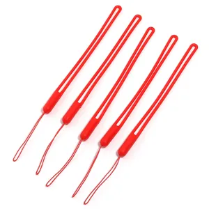 Confezione da 5 cordini in silicone rosso regolabili per custodia telefono tazza