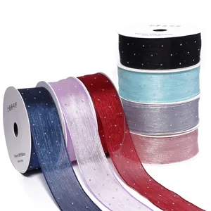 Transparentes Netz-Strass-Band für floristische Verpackungen, DIY Schleifen und Zubehör
