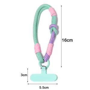 Bunte Dopamin kurze Handgelenk-Schlaufe für Handy, Kamera und Schlüssel, 16cm mit Lasche.