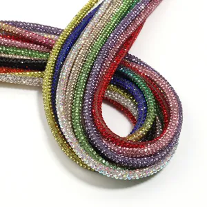 Cordon rond en strass coloré lacets capuche cordon de serrage DIY vêtements accessoires