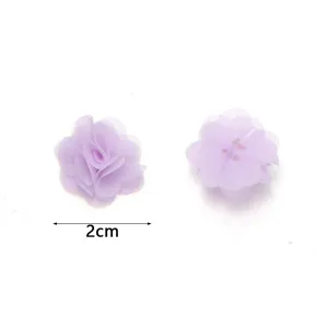 Light purple chiffon flower accessories 2cm DIY handmade hair clips clothing materials