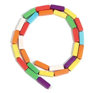Colorful square tube turquoise loose beads for DIY handmade jewelry necklace bracelet making accessories