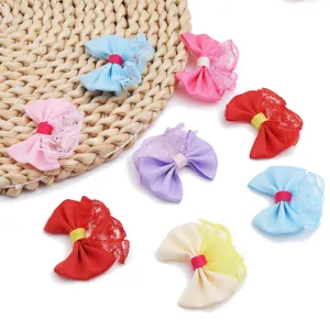 Rubans dentelle colorés nœuds papillon DIY accessoires pinces à cheveux enfants vêtements