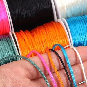Cordón Trenzado de Poliéster Satinado para Creación de Joyería DIY Rollo de Hilo Artesanal Pulsera Collar Nudo Chino