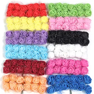 Handmade Simulation PVC Rose Heads With Gauze Artificial Foam Flowers For Wedding Hotel Home Party DIY Decoration Ornaments