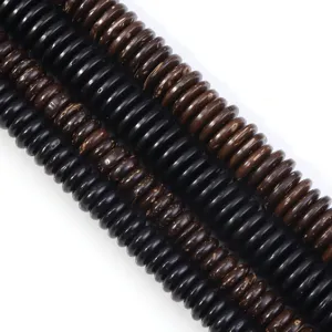 Natuurlijke kokosnoot schaal afstandhouders kralen platte ronde losse kralen voor DIY sieraden.