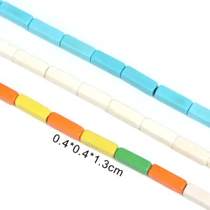 Square tube turquoise loose beads DIY handmade bracelet necklace jewelry making accessories