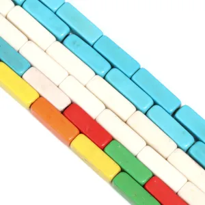 Colorful square tube turquoise beads for DIY handmade jewelry, bracelet and necklace making accessories.