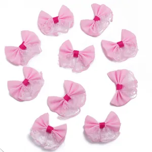 Accessoires de nœud en ruban rose, matériel de pince à cheveux mignon DIY, artisanat fait main.