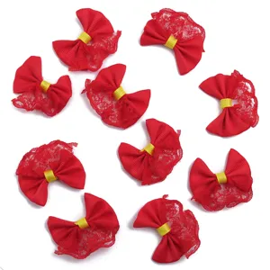 Noeuds en ruban de dentelle rouge accessoires de bricolage mignons noeuds pour vêtements