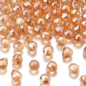Gefacetteerde kristalglas aardbei kralen, glinsterende kralen voor DIY sieraden.