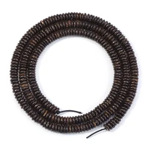 Natuurlijke zwarte kokosnoot shell spacer kralen losse abacus kralen DIY armband sier