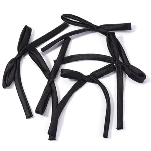 Black satin bow ribbon DIY clothing accessories sweet hair clip and gift box decoration.