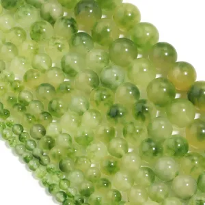 Perle di calcedonio verde perle rotonde di pietre preziose accessori per gioielli