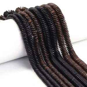 Natuurlijke Kokosnootschil Abacus Kralen Zwart Bruin Losse Tussenkralen Voor DIY Armband Ketting Sieraden Maken Kralen