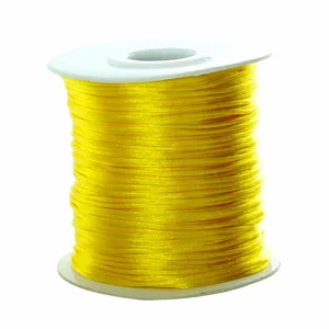 Carrete de cordón de nailon amarillo para joyería DIY, nudos chinos, pulseras y collares.