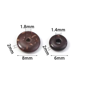 Natuurlijke zwarte kokosnoot kralen voor DIY sieraden maken en handgemaakte armbanden.