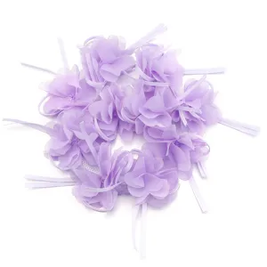 Lila Chiffon Band Blumen Haarschmuck DIY Handwerk Bekleidung Dekoration Detailansicht.