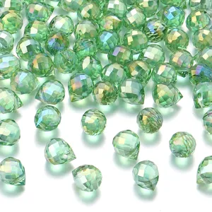 Gefacetteerde glas kristal aardbei kralen groen AB kristal losse DIY armband ketting oorbellen